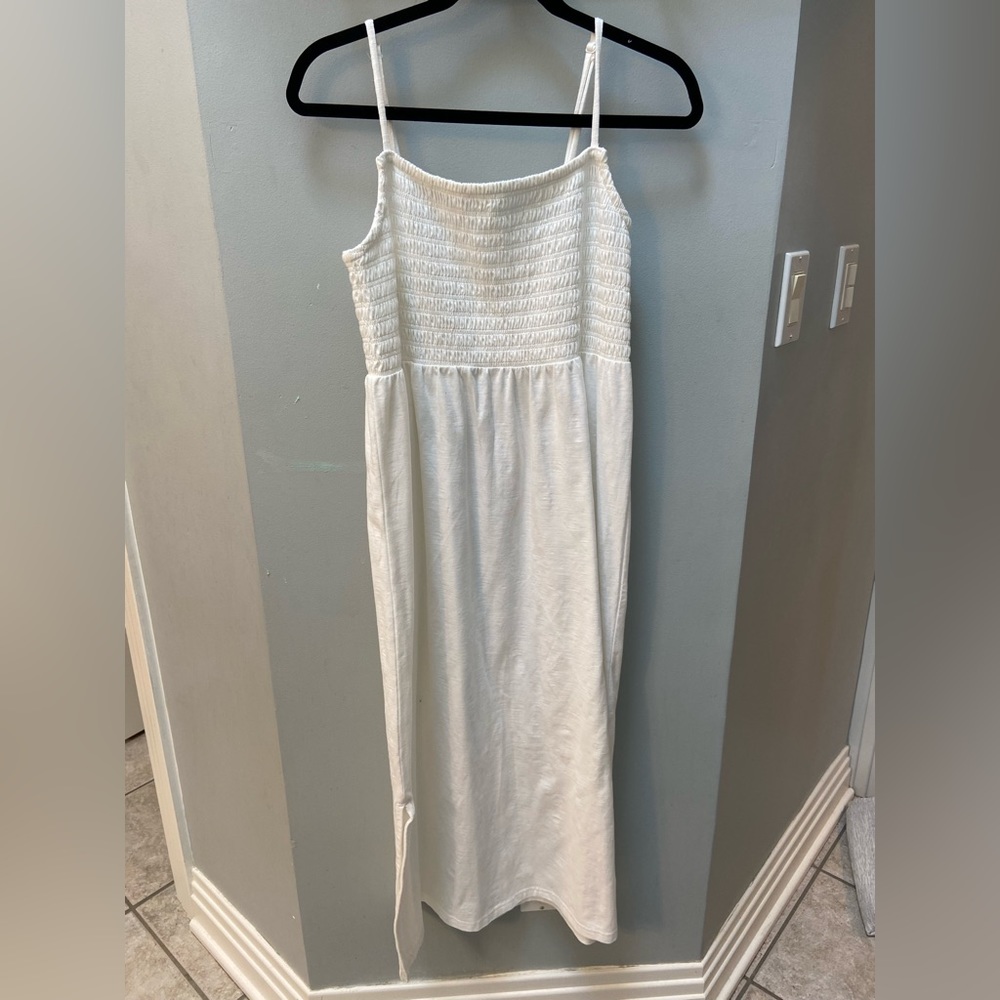Old Navy white midi dress.